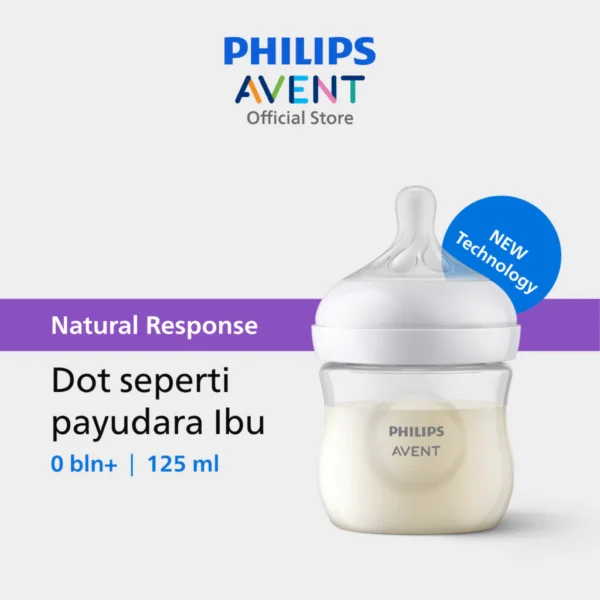 Botol Susu Bayi Philips Avent 125ml | Natural Response Dot Lembut SCY900/01