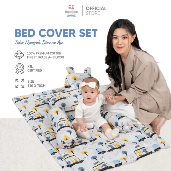 Perlengkapan Tidur Bayi Bumbee Collection BedCover Set Baby + Tas Mika Hadiah Lahiran