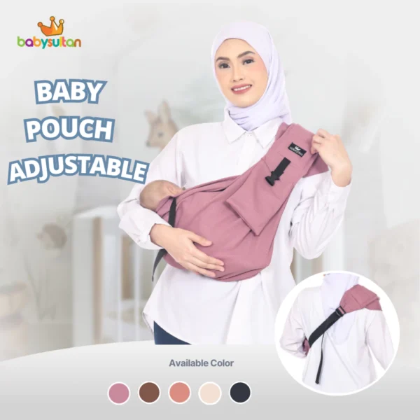 Babysultan Waffle Baby Pouch Adjustable | Gendongan Bayi Instan Premium Newborn hingga Toddler | Busa Empuk & Pouch Multifungsi