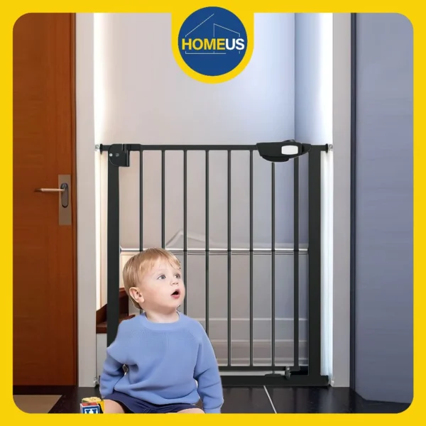 Homeus Baby Safety Gate – Pagar Pengaman Pintu & Tangga Bayi Hitam Putih