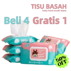 Tissue Basah Bayi 80 Lembar | Baby Wet Wipes Tanpa Parfum & Alkohol | Aman untuk Kulit Sensitif
