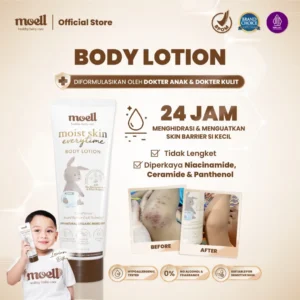 Moell Body Lotion Bayi 185gr – Pelembab Kulit Bayi dengan Minyak Alpukat Organik & 10x Hyaluronic Acid