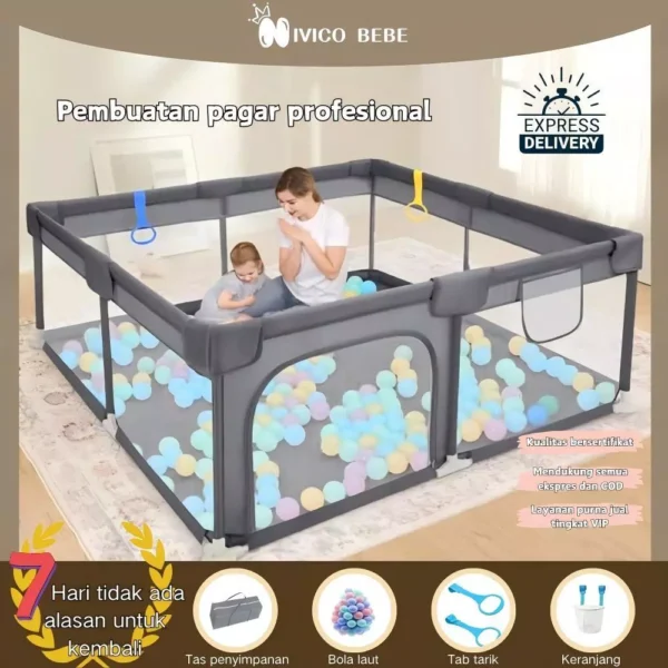 NIVICO BEBE Pagar Bayi & Playground Anak — Pagar Bermain, Mandi Bola, Pembatas Kasur & Mainan Anak Aman
