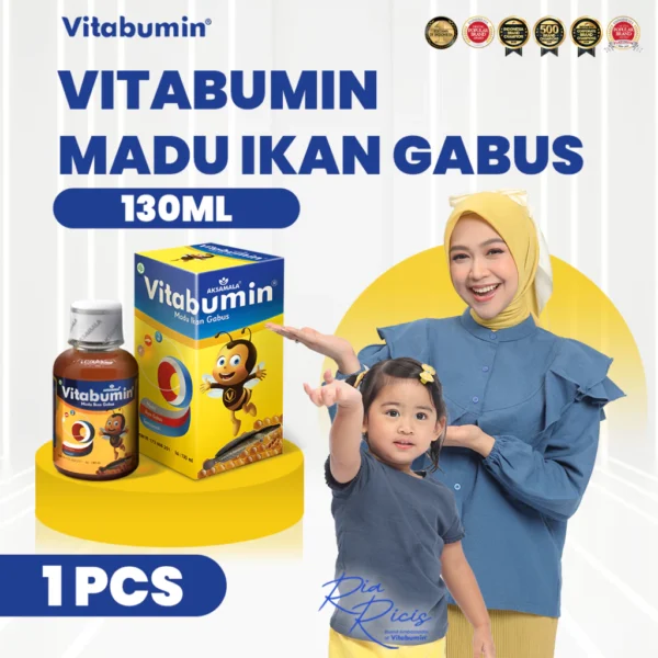 Vitabumin Madu 130ml | Suplemen Madu Multivitamin Anak & Dewasa untuk Stamina dan Imun