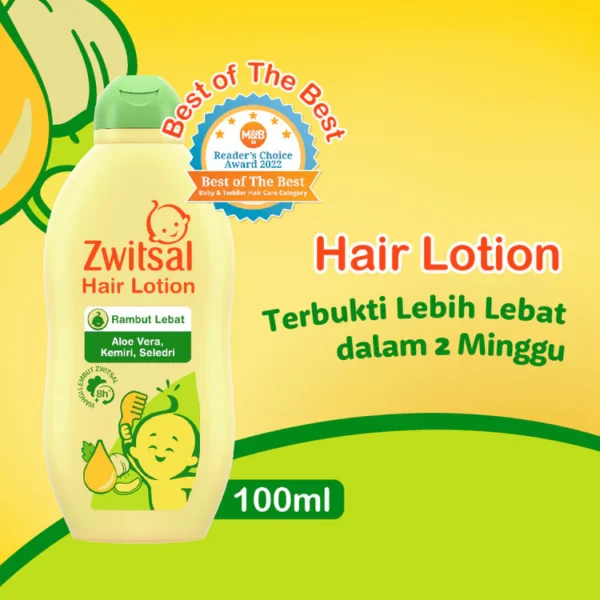 Hair Lotion Zwitsal 100ml | Melembutkan & Menutrisi Rambut Bayi | Aloe Vera & Kemiri